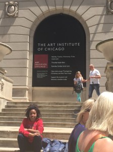 Walking past the Art Institute of Chicago